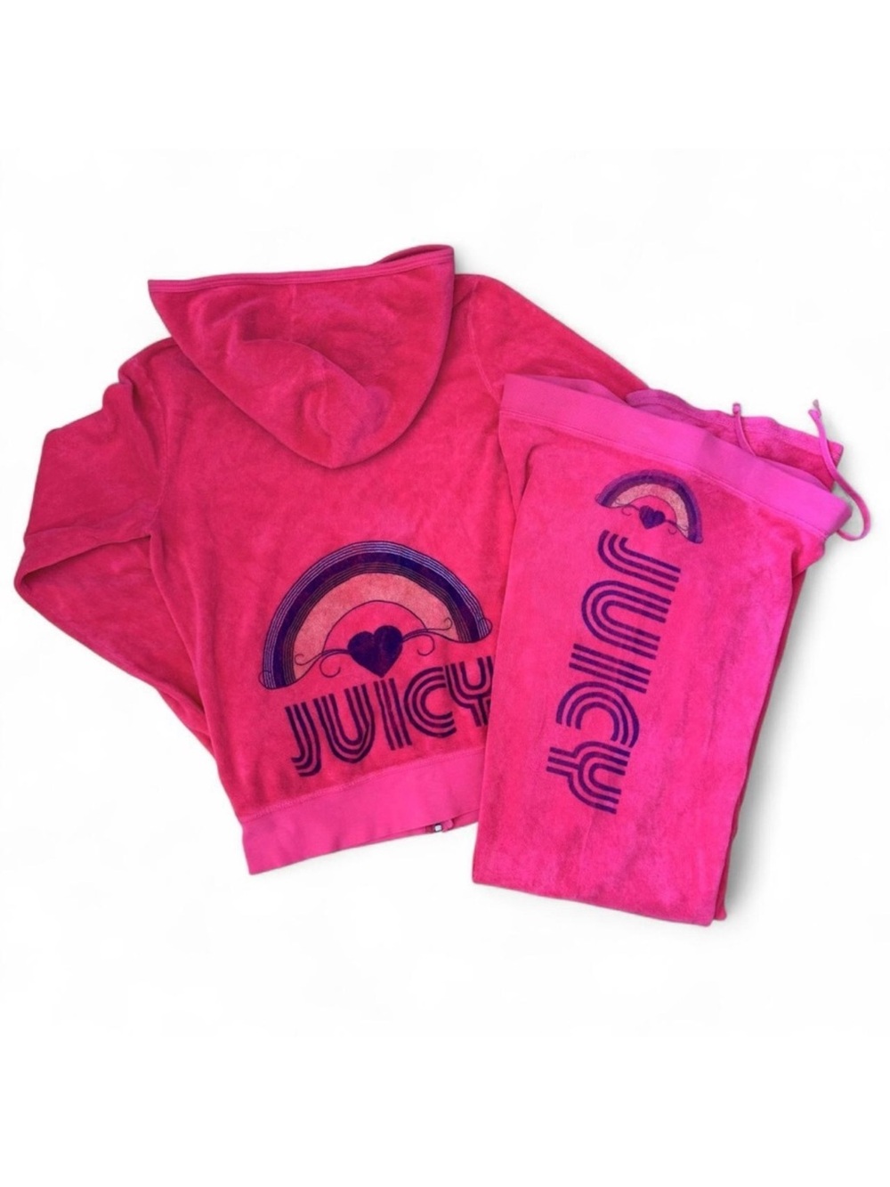 💓 Pink Vintage Juicy Couture Tracksuit Terry Cloth Size Small / Medium